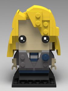 Computer rendering of Luna represented in the Lego Brickheadz style