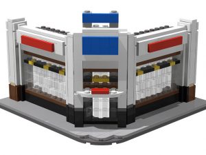 Computer model showing Nardinis built of Lego bricks