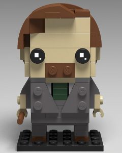 Remus Lupin represented in the Lego Brickheadz style
