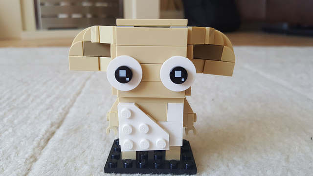 Dobby represented in the Lego Brickheadz style